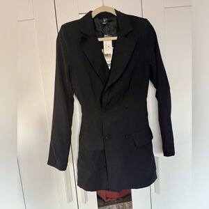 Black shorts blazer romper